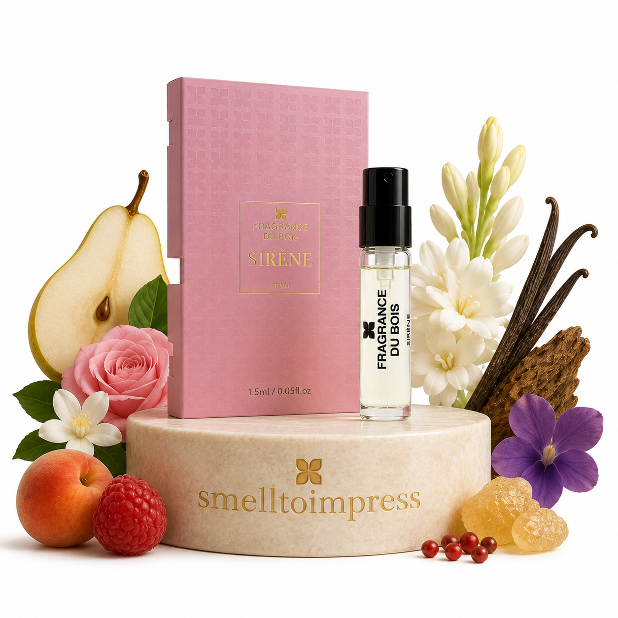 Bild einer offiziellen Parfumprobe von Fragrance Du Bois Sirene Privee 1,5 ml 0,05 fl. oz.