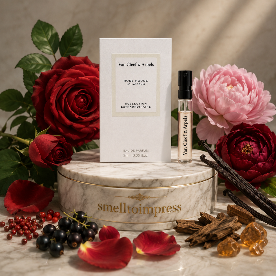 Bild der offiziellen Parfumprobe Van Cleef & Arpels Rose Rouge 2 ml 0,06 fl. oz. Duftprobe
