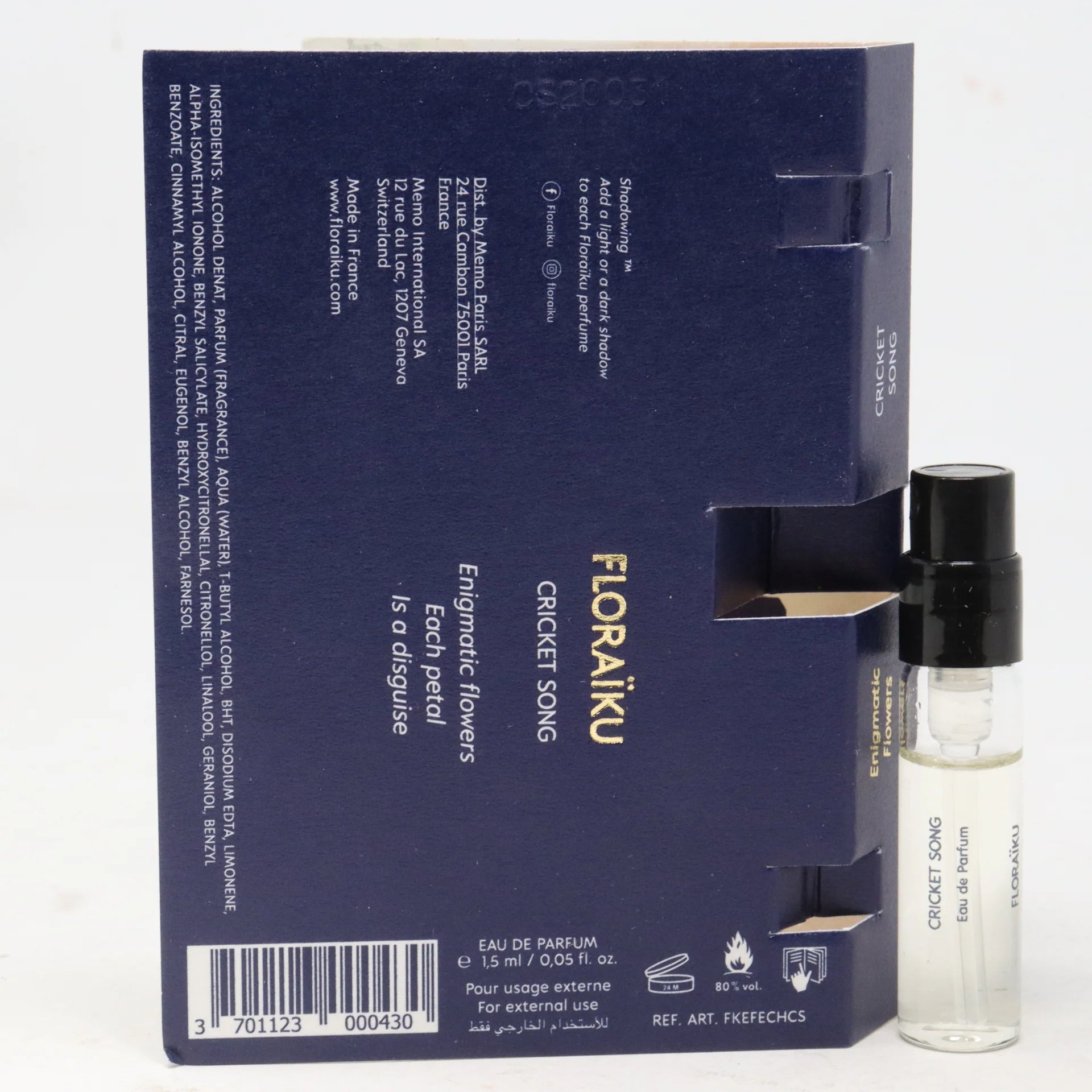 offizielle Parfümprobe des Duftes Floraiku Cricket Song 1.5ml 0.05 fl. oz. offizielle Parfümprobe des Duftes Floraiku Cricket Song 1.5ml 0.05 fl. oz.