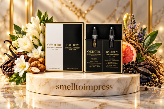 Bild eines Parfumproben-Sets Carolina Herrera Good Girl 1,5 ml und Bad Boy 1,5 ml