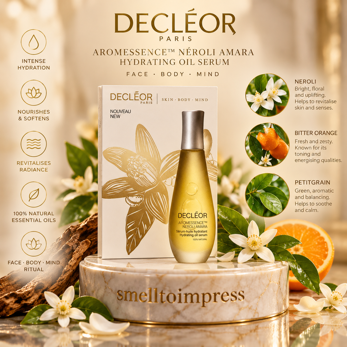 immagine di campioncino di profumo Decléor Aromessence Néroli Amara Hydrating Oil Serum 1 ml