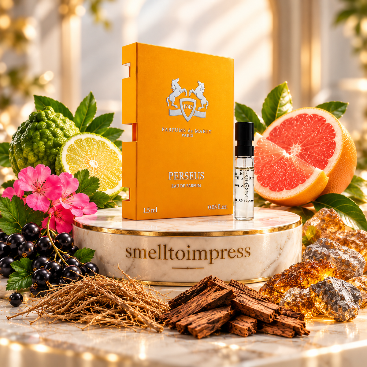 Bild einer offiziellen Parfumprobe Parfums de Marly Perseus 1,5 ml von Smelltoimpress
